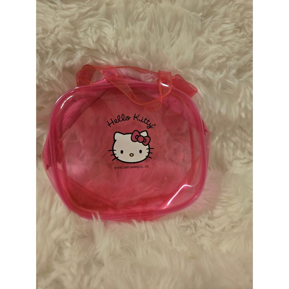Vintage Y2K Hot Pink Plastic Hello Kitty Mini Zipper Pouch